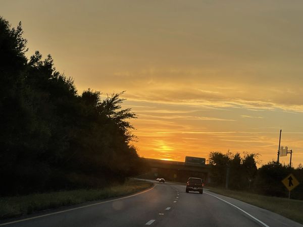 sunset on the road thumbnail