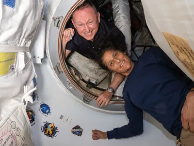 NASA’s Boeing Crew Flight Test astronauts Butch Wilmore and Suni Williams on the International Space Station on June 13.