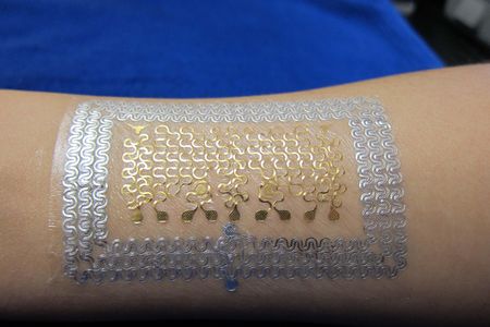 The sensors can be printed on temporary tattoo-like material, which sticks on the skin for a week.