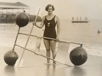 Discover the Story of Gertrude Ederle, an Olympic Gold Medalist and World Record Setter Who Made Waves as the First Woman to Successfully Swim the English Channel image