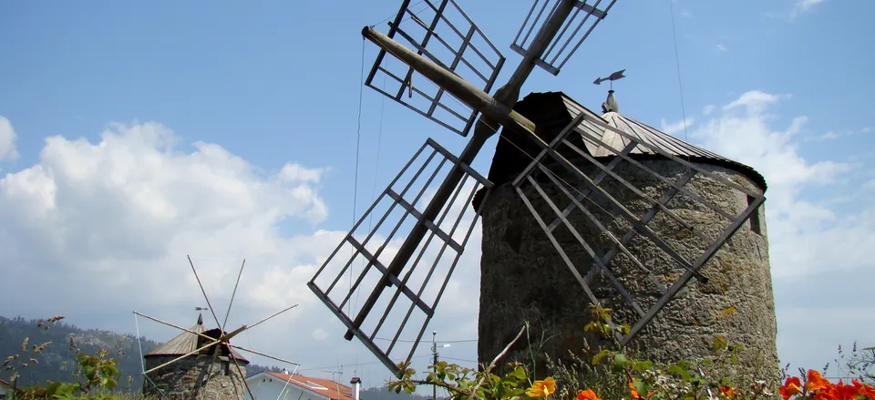  A windmill at Montedor, along the Poruguese Way of the Camino de Santiago 
