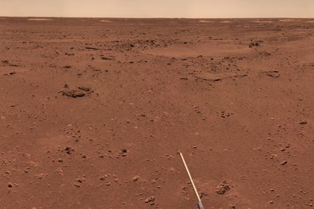 An image of Mars' surface captured by China's&nbsp;Zhurong rover, which landed in May 2021 and studied sand dunes near its landing site for nine months.