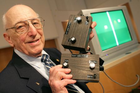 German-American game developer Ralph Baer, in 2009, showing the prototype of the first games console.