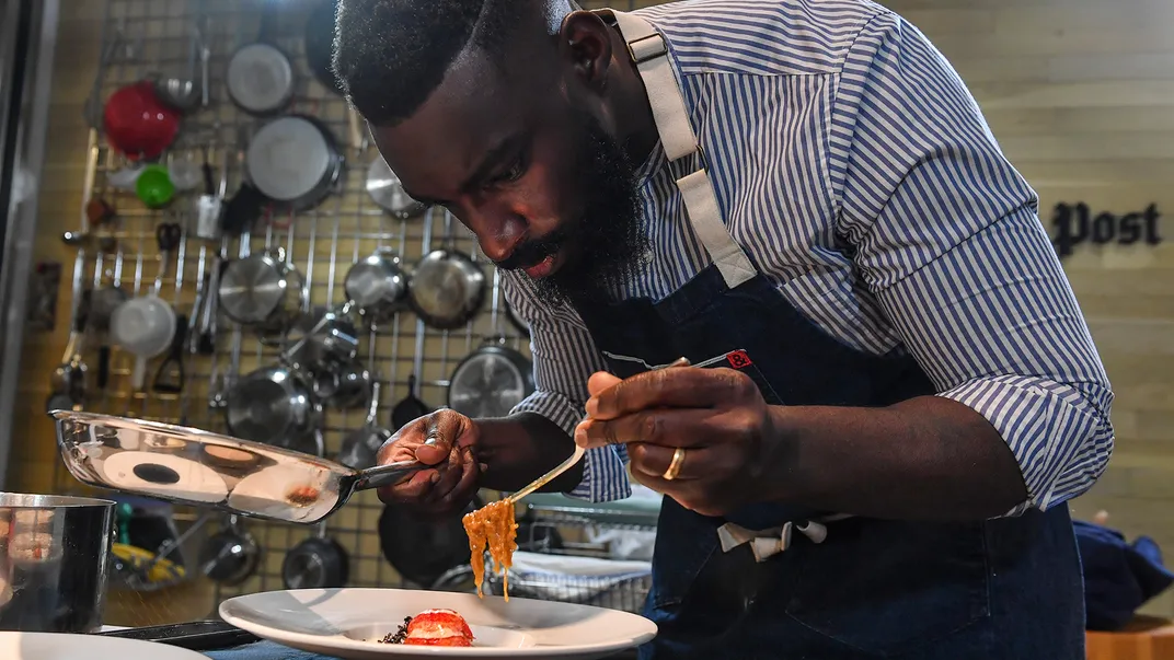 Eric Adjepong plates lobster yassa