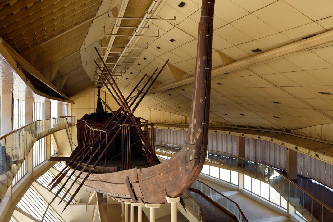 The restored barge at the Solar Boat Museum, Cairo. Credit: Egyptian Tourism Bureau