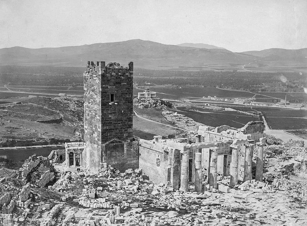 The Athenian Acropolis' Frankish Tower prior to its removal