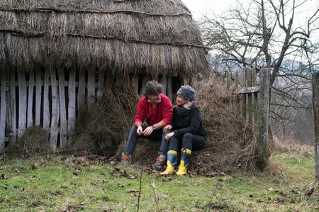 At Sky Hill, guests learn how to throw pottery and make sweet-scented hay by gathering grass into small heaps that will dry in the sun. Marius and Cornelia bought the land in 2006 and have used it to teach travelers of all ages about organic farming and construction.