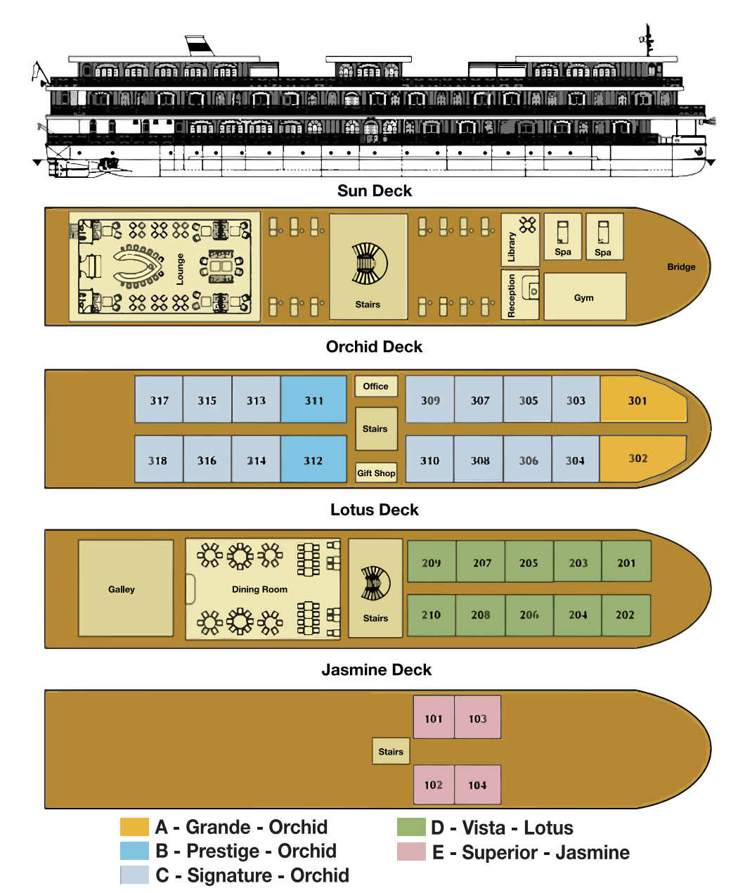 Mekong Navigator deck plan
