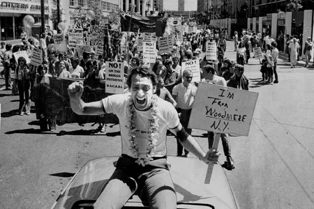 Harvey Milk at the Gay Pride Parade, San Francisco on 23rd June 1978.