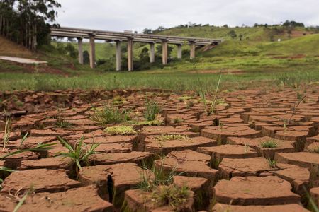 A view from São Paolo's depleted Cantareira Reservoir. 
