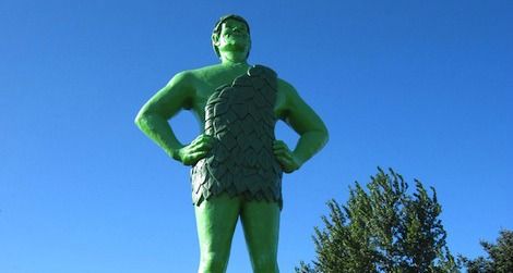 The Jolly Green Giant statue in Blue Earth, Minnesota