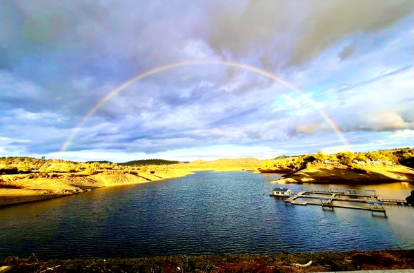 Morning rainbow over Lake Amador thumbnail