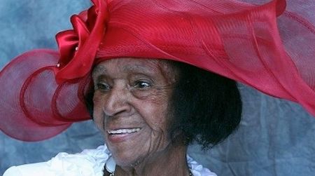 A member of the Alfred Street Baptist Church in Alexandria, Virginia, models a hat in the church’s runway fashion show last year.
