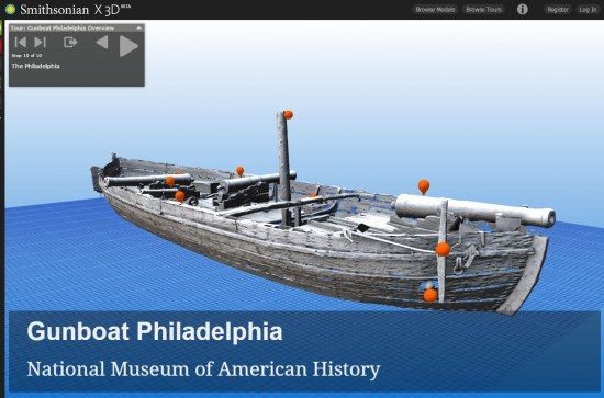 3D rendering of the Gunboat Philadelphia