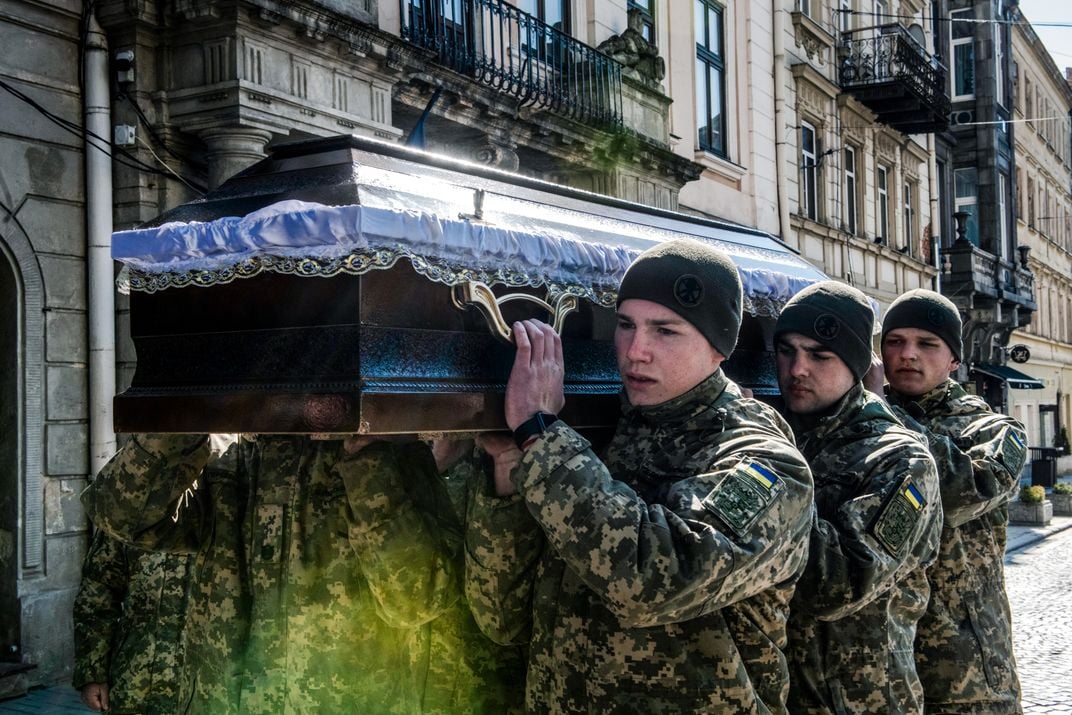 The funeral of a Ukrainian soldier