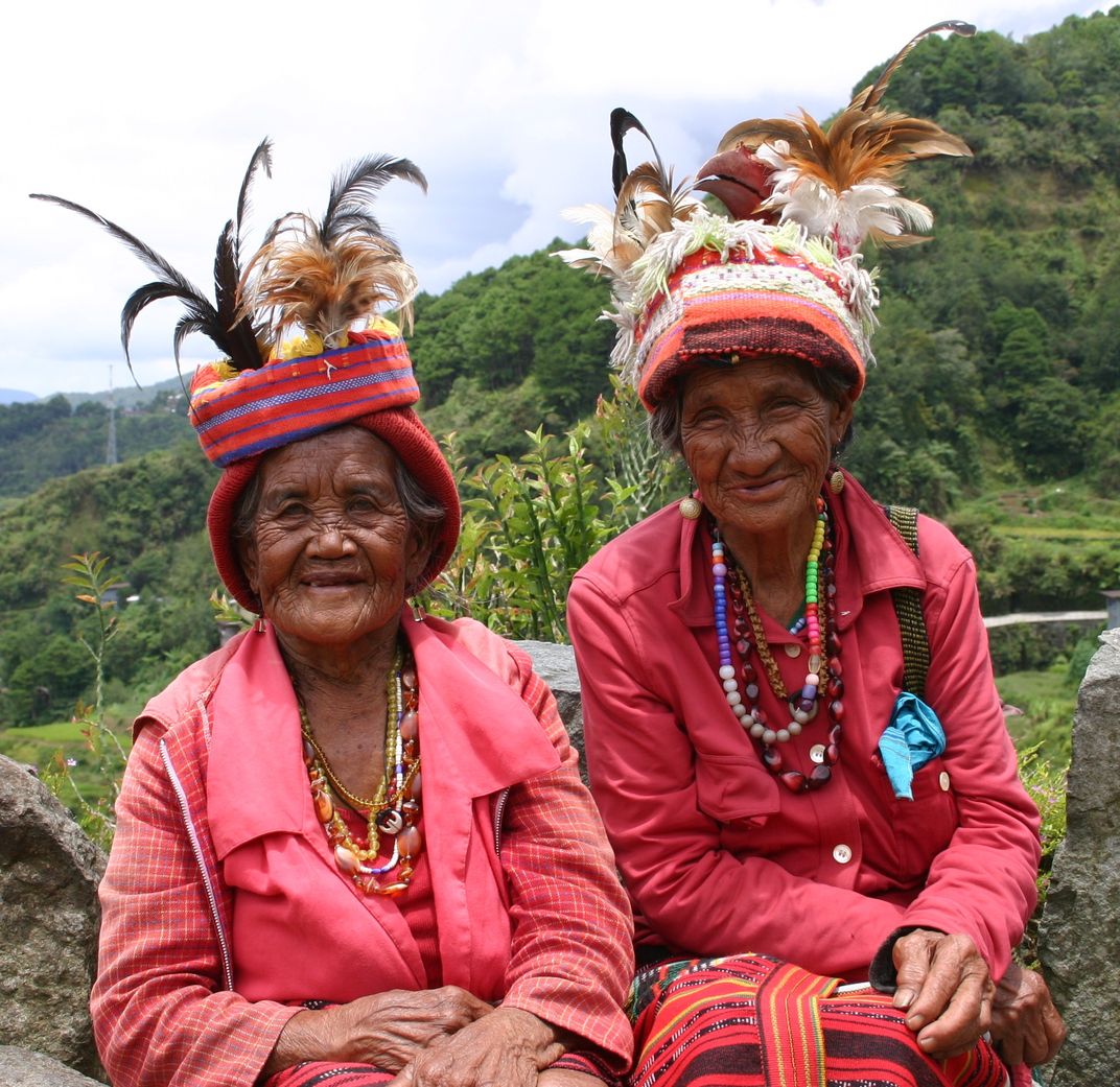 Beautiful ladies at the top of the Banaue Rice Terraces, Philippines ...