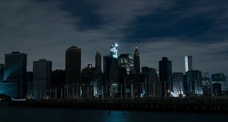 A dark Manhattan after Superstorm Sandy