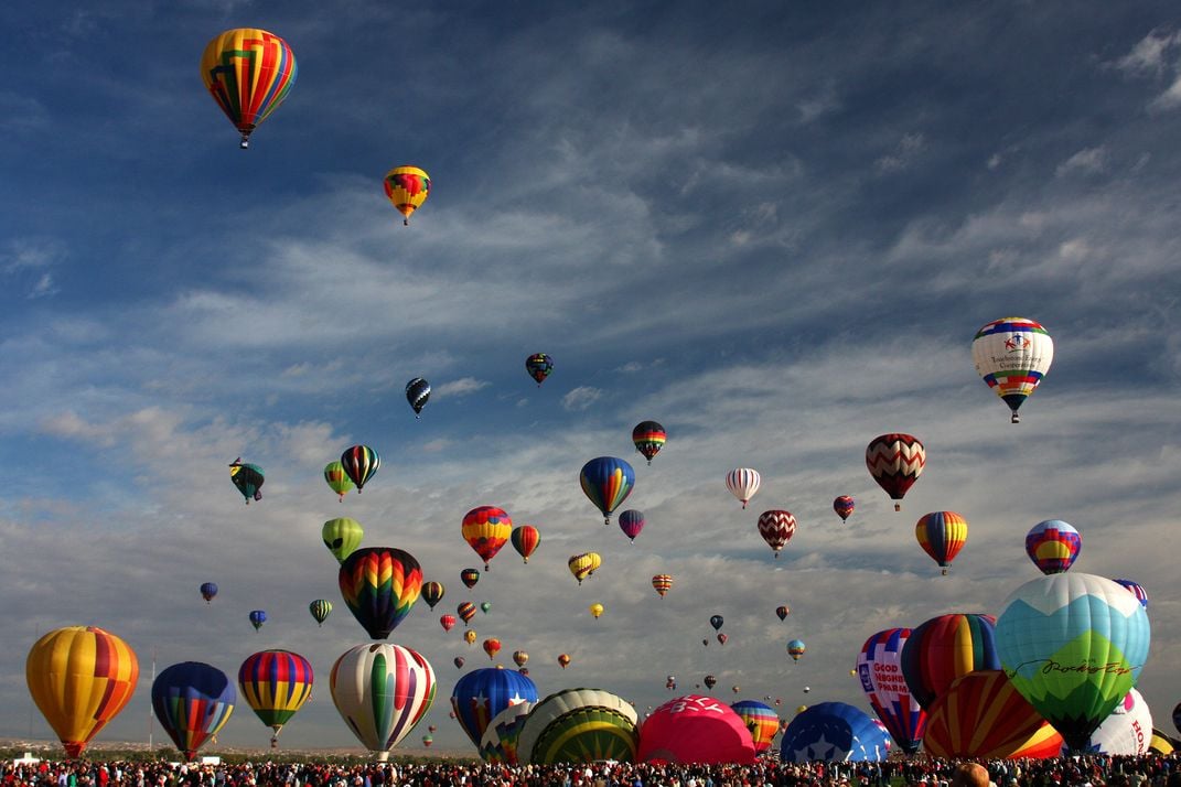 Mass Ascension at the Balloon Fiesta, Albuquerque, New Mexico ...