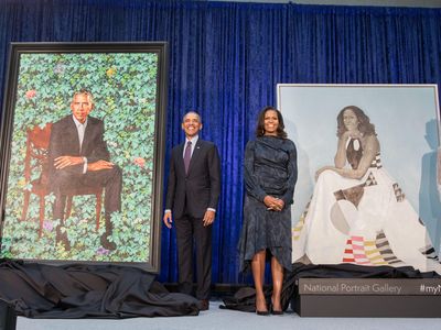The specially commissioned portraits of Barack and Michelle Obama make their formal museum debut.