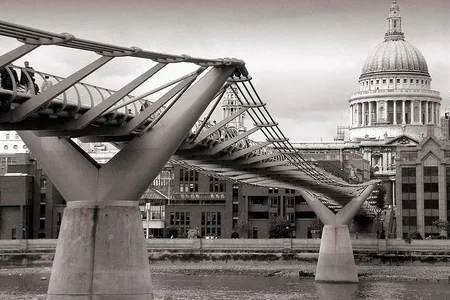 The formerly wobbly Millennium Bridge