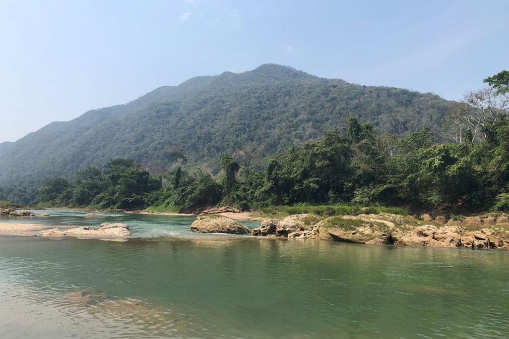 View of a hill next to a river in Mexico