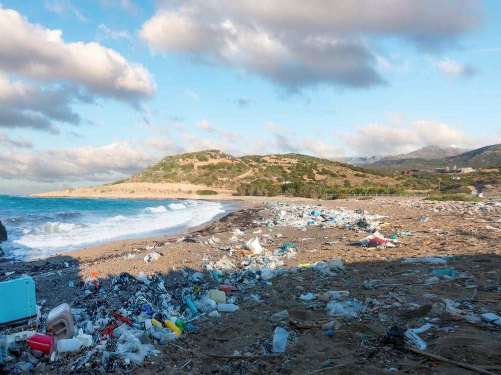 Microplastics on a beach