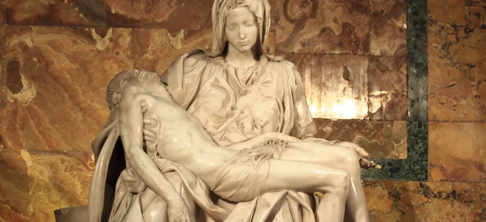  Michelangelo's early <i>Pieta</i> in St. Peter's Basilica, the Vatican 