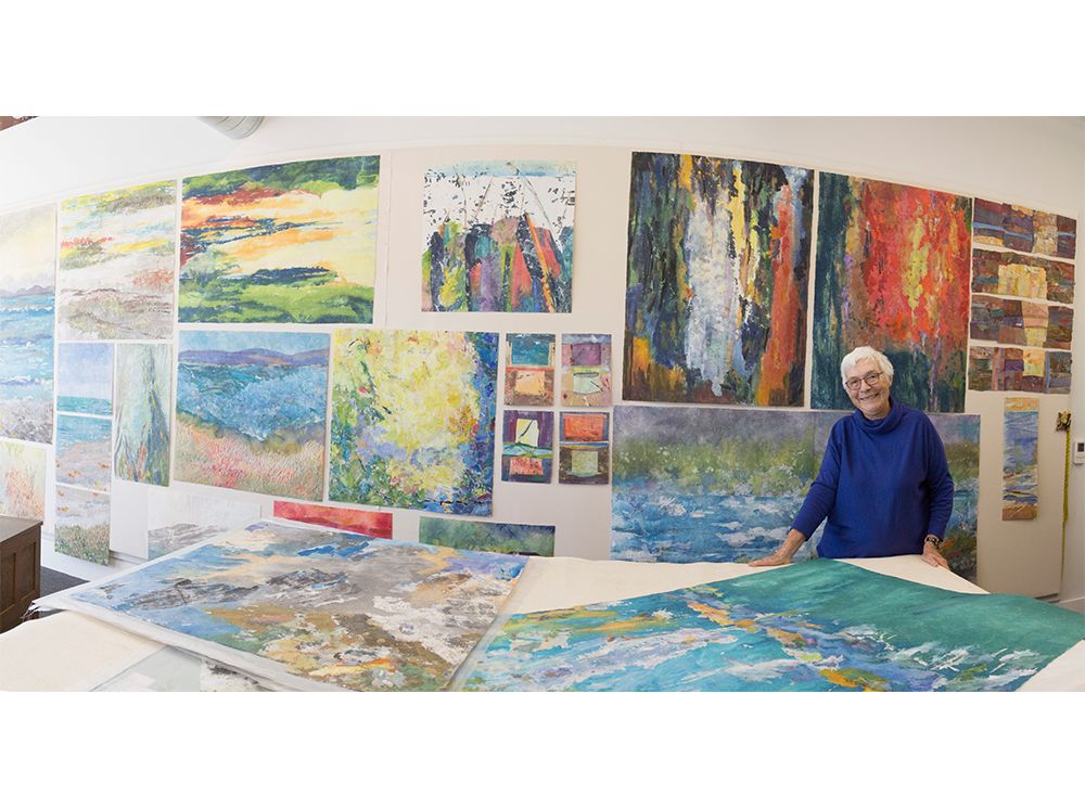 Fiber artist Barbara Lee Smith in her studio. Photo: Sam Selby