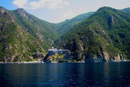 The shores of Mount Athos, a monastic sanctuary where women have been banned for more than 1,000 years
