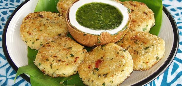 Breadfruit shrimp cakes