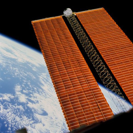 The space station gets a new set of solar arrays.
