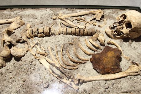 Dating human remains (such as this 800-year old skeleton found in Bulgaria) often relies on radiocarbon dating
