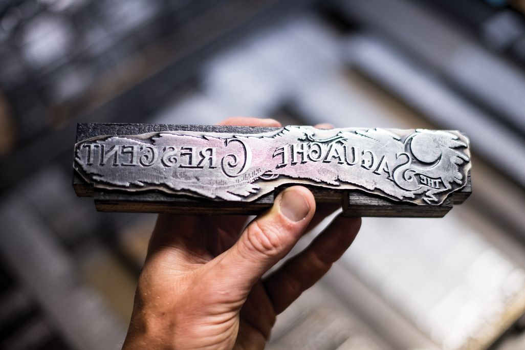 The Saguache Crescent’s masthead is cast from lead