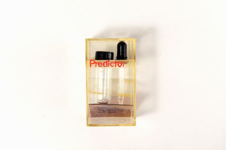 The design for Margaret Crane's prototype home pregnancy test kit was inspired by a transparent plastic paperclip container.
