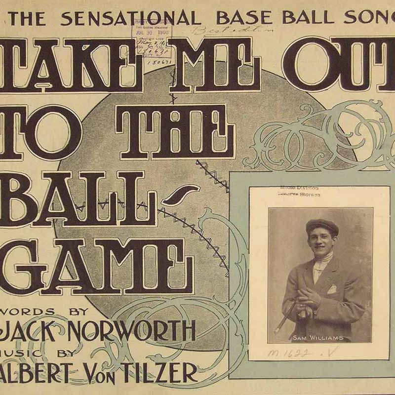 TAKE ME OUT To The BALL GAME Lyrics Words text Baseball 7th inning Sing  along song 