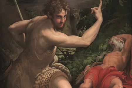 St. John the Baptist and St. Jerome in a detail from&nbsp;The Madonna and Child With Saints