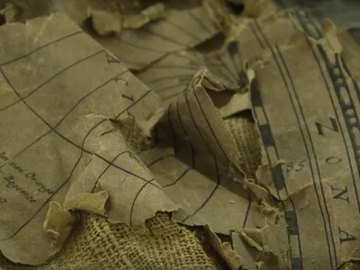 A detail of a 17th century map found stuffed in a Scottish chimney.