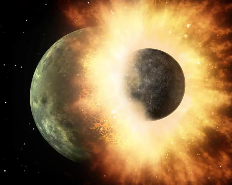 Earth moon impact