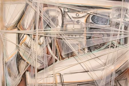 Francis Hines, Untitled, 1983, hardpoint pastel on Arches paper mounted on wood with synthetic fabric wraps
