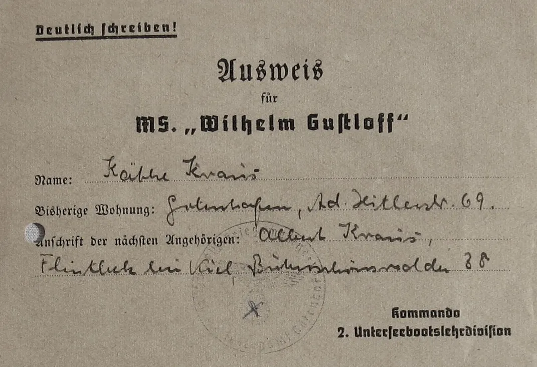 Wilhelm Gustloff ticket