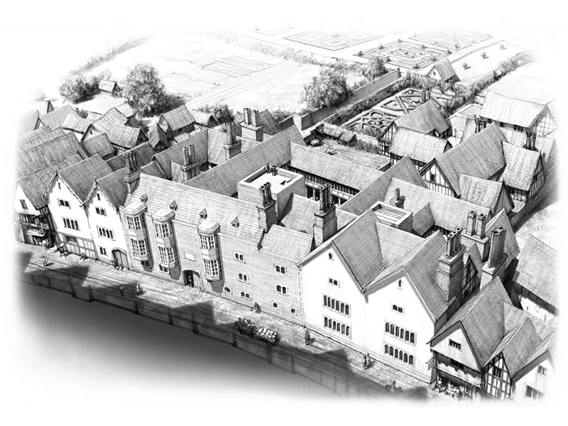 Artist's impression of Thomas Cromwell's London estate