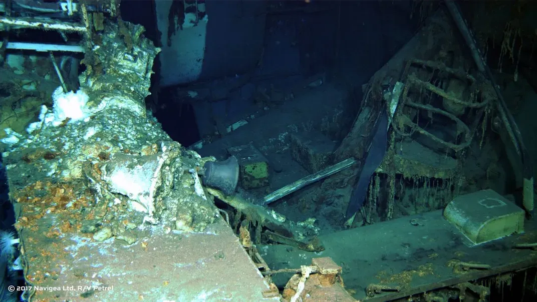 The wreckage of the Indianapolis​​​​​​​