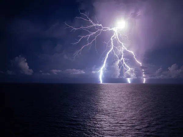 Lightning strike taken from cruise close to Florida Keys thumbnail