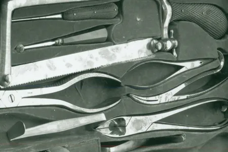 Close-up of a surgeon's amputation kit