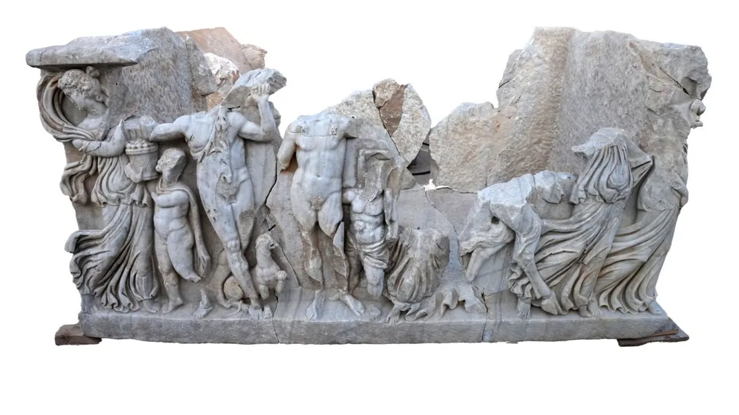 The restored sarcophagus