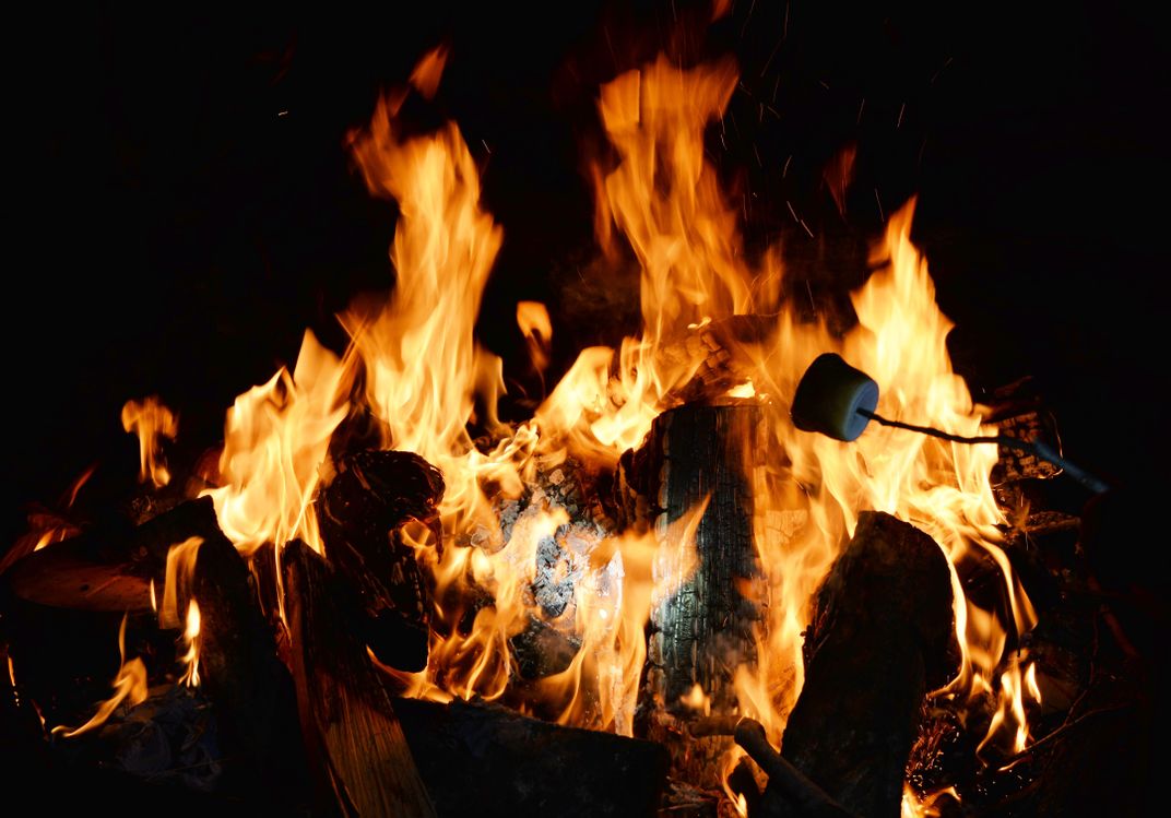 Marshmallow Roasting In Bonfire 