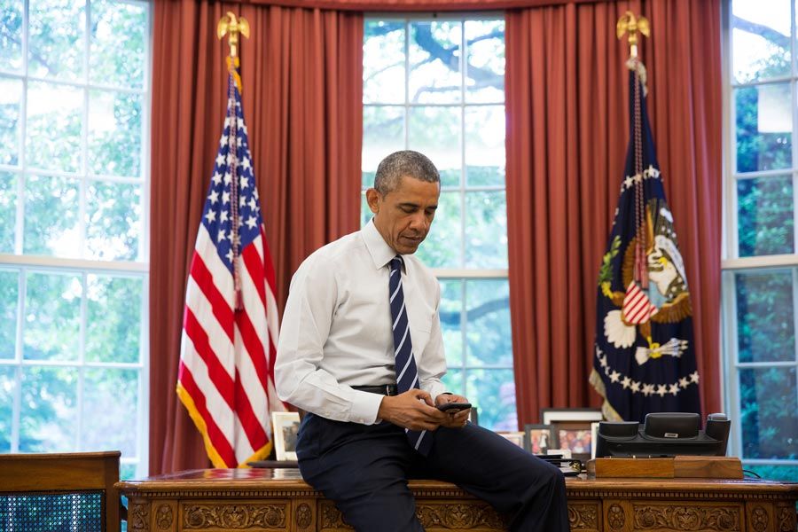 Obama on Phone