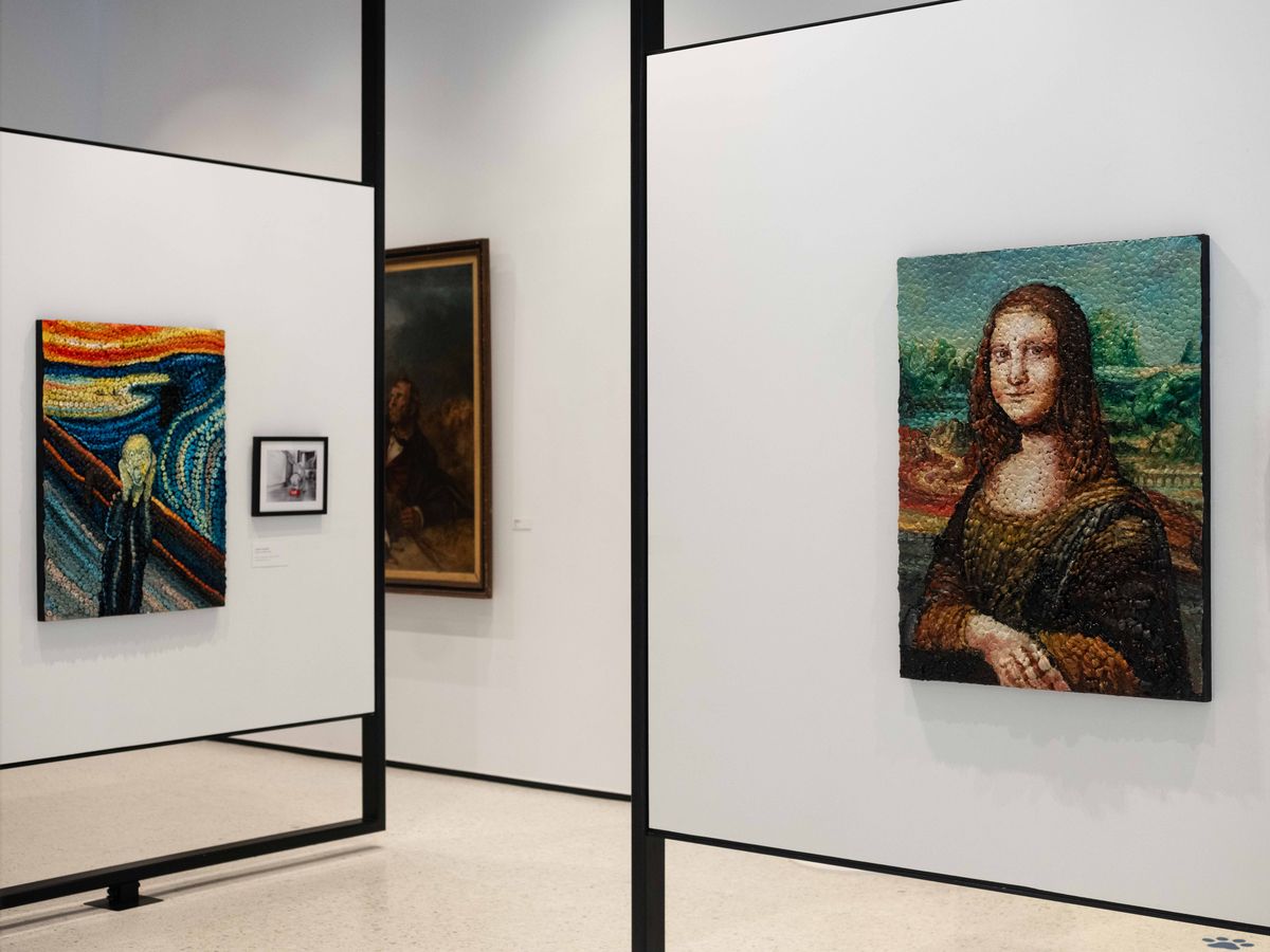 Using Colorful Dog Kibble, Artists Turn 'Mona Lisa,' 'The Scream' and 'The Kiss' Into Museum Masterpieces That Man's Best Friend Can Appreciate