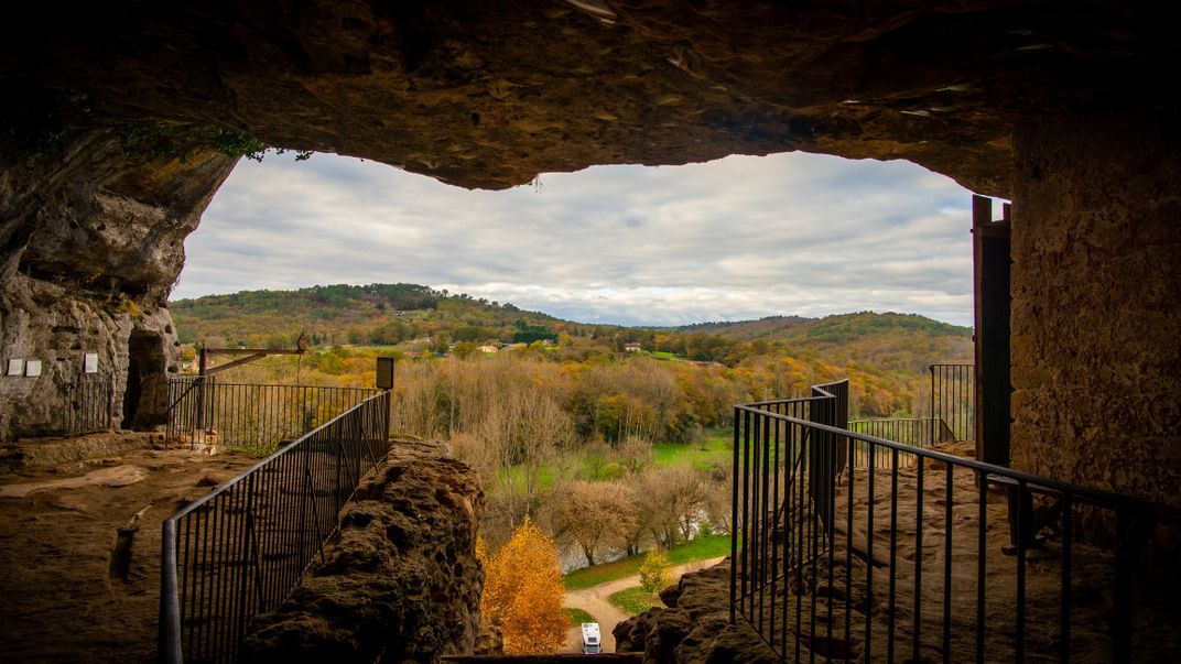 View of Perigord Valley from cave