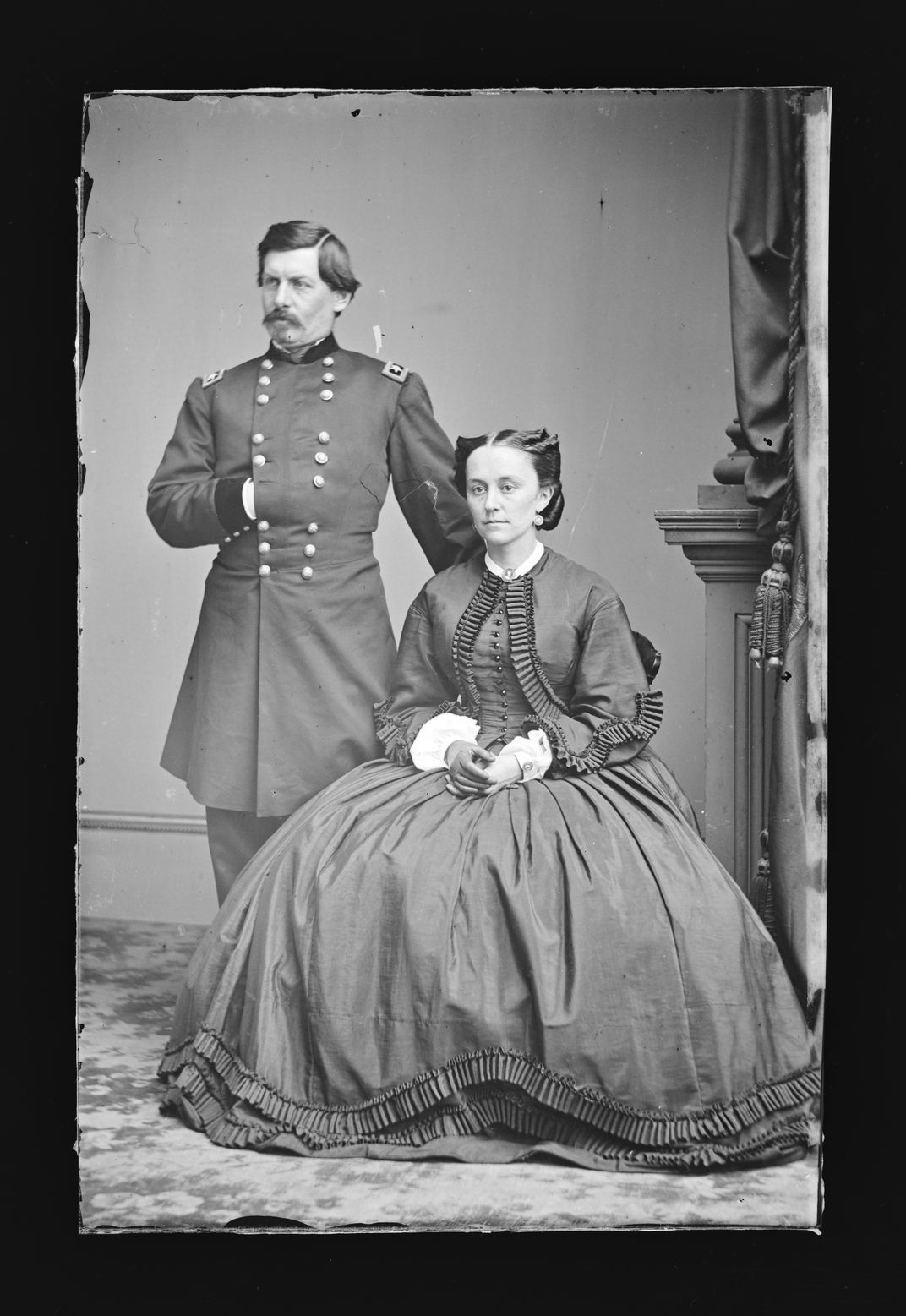 George Brinton McClellan and wife Ellen Marcy McClellan, Mathew Brady Studio, c. 1860-70